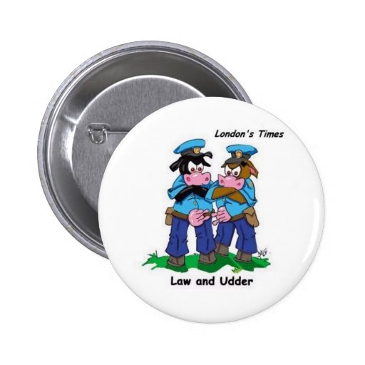 Law & Udder Funny Cow Cartoon Gifts, Collectibles Pins