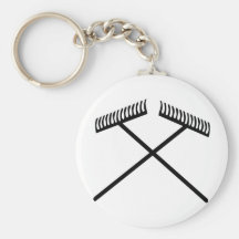 lawn rake crossed key chain