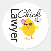 Lawyer Chick Round Stickers