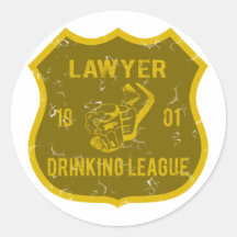 Lawyer Drinking League Round Stickers