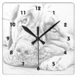 Lazy Mastiff dog Clocks
