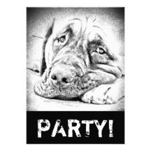 Lazy Mastiff Personalised Invitation