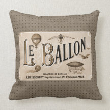 Le Ballon Vintage Throw Pillow