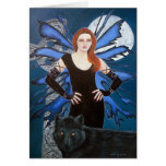 le Fay wolf goddess by Lori Karels Greeting Cards