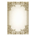 Leaf Scrolls- Brown stationery