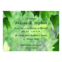 Leafy Wedding Brunch Custom Invite