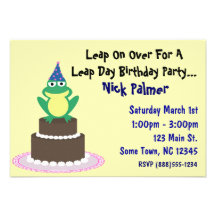 Leap Day Birthday Party Invitation