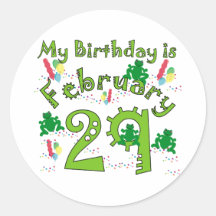 Leap Year Birthday Round Sticker