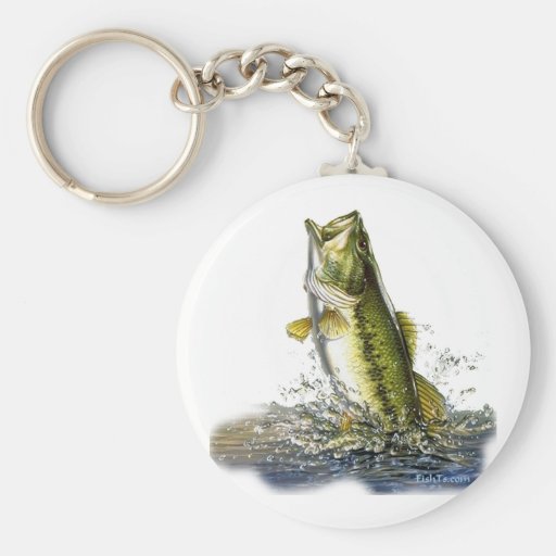 Leaping largemouth bass keychain