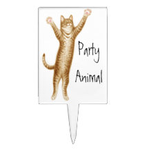 Leaping Tabby Cat Customisable Cake Pick