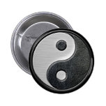 Leather and Steel Yin Yang Button