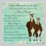 Leather Llamas Baby Invitation invitations