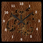 Leather-Look Bouquet 2 wall clocks
