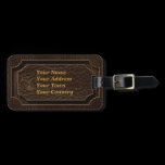 Leather-Look Bouquet 2 Dark luggage tags