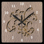 Leather-Look Bouquet 2 Soft wall clocks