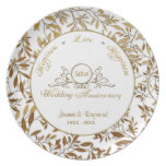 Leaves of Gold 50th Wedding Anniversary Plate