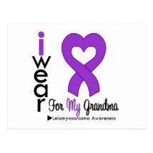 Leiomyosarcoma I Wear Purple Ribbon For My Grandma Postcards