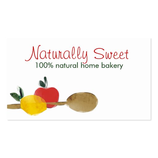 lemon apple spoon baking bakery business cards