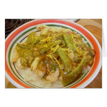 Lemon Chicken Dinner Food Cooking Card