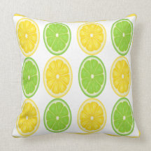 Lemon Lime Citrus Pattern Pillow