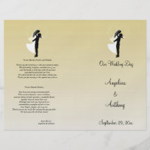 Lemon Ombre Silhouette Formal Wedding Program Personalized Flyer
