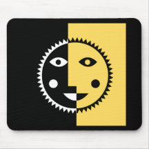 Lemon Yellow Abstract Sun Mouse Pad
