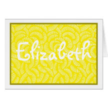 Lemon Yellow Japanese Tropical Fans Greeting Cards