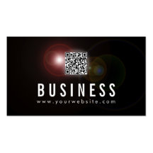 Lens Flare QR Code Interiors Business Card