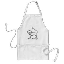 Leo Zodiac Star Sign In Light Silver Apron
