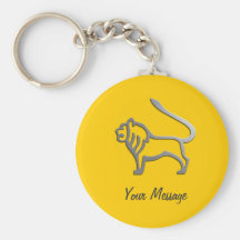 Leo Zodiac Star Sign In Light Silver Keyring Key Chain