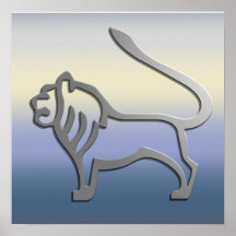 Leo Zodiac Star Sign In Light Silver Poster