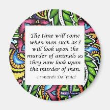 Leonardo Da Vinci vegetarian quote Fridge Magnet