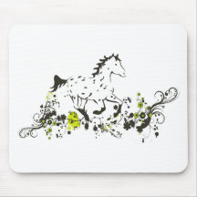 Leopard Appaloosa with Floral Print Mouse Pads