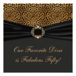 Leopard Diva Womans Fabulous 50th Birthday Party Custom Invite