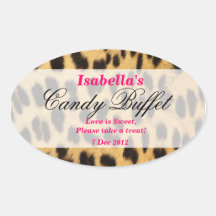 leopard print Candy Buffet Sticker