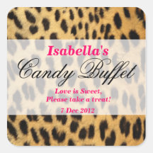 leopard print Candy Buffet Sticker