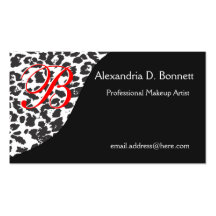 Leopard Print Monogram Business Cards