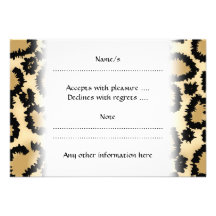 Leopard Print Pattern, Brown and Black. Custom Invites