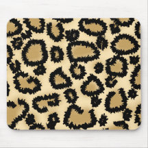 Leopard Print Pattern, Brown and Black. Mouse Mats