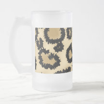 Leopard Print Pattern, Brown and Black. Mugs