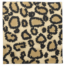Leopard Print Pattern, Brown and Black. Cloth Napkin
