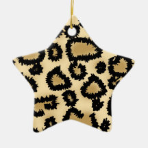 Leopard Print Pattern, Brown and Black. Christmas Tree Ornament
