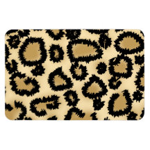 Leopard Print Pattern, Brown and Black. Rectangle Magnets