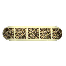 Leopard Print Pattern, Brown and Black. Skate Board Deck