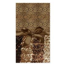 Leopard Print,Ribbon,Bow,Rhinestone Business Card