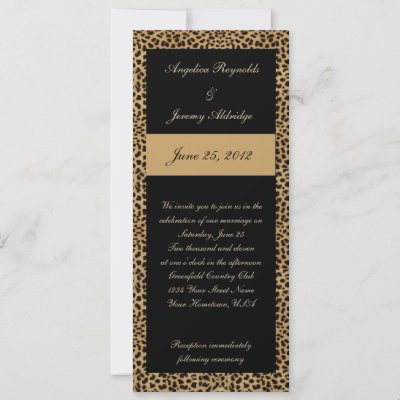 Leopard Print Wedding Invitation by dmboyce Personalise with your own 
