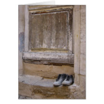 Les chaussures de l'ouvrier greeting cards