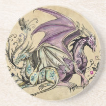 Les dragons fleuris - dessous de verre