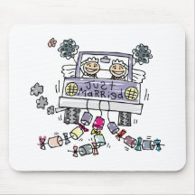 Lesbian Wedding Just Married Mouse Pad