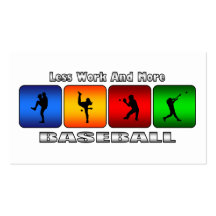 Less Work And More Baseball Business Card Templates